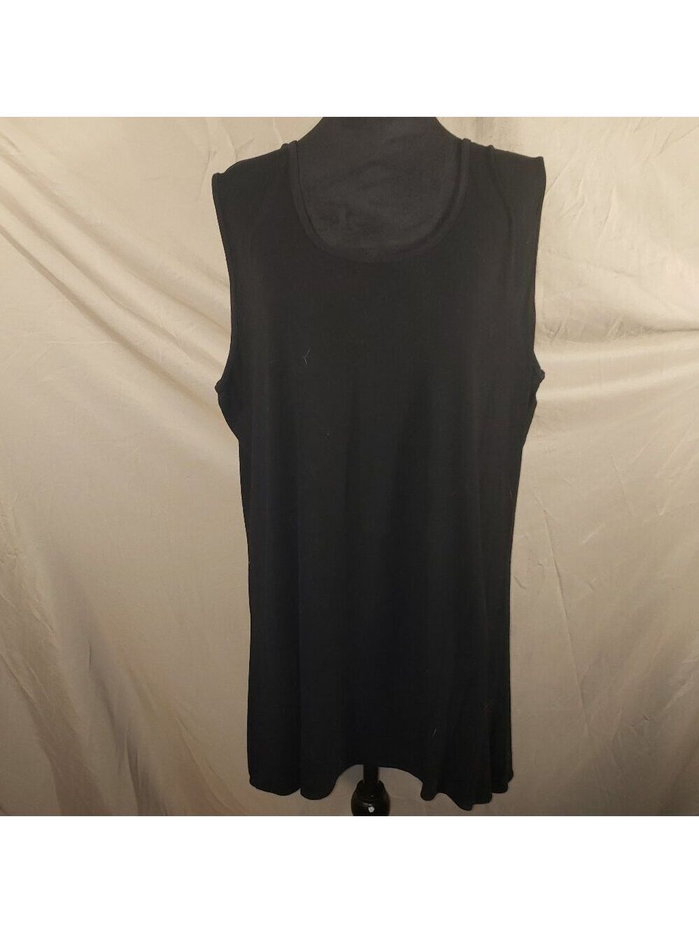 Carole Wang Black Sleeveless Tunic Dress - XL